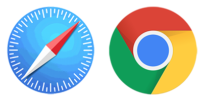Apple Safari and Google Chrome icons