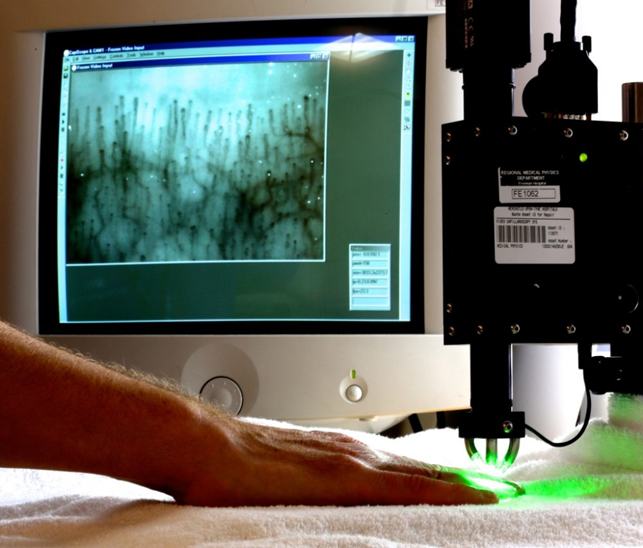 Most of our work involves using light and making images of the skin to assess the patient&rsquo;s microcirculation.