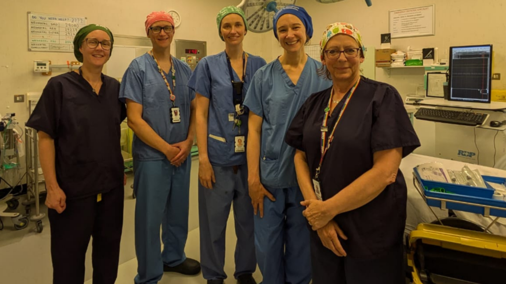 The Born Green Generation team undertaking an environmental audit of a Caeserean Section theatre list.&nbsp;