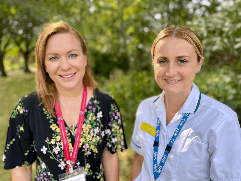 Jenny Welford Occupational Therapist and Dr Felicity Dewhurst from St Oswalds Hospice