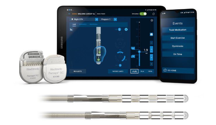 Image of component parts for Brainsense adaptive deep brain stimulation technology