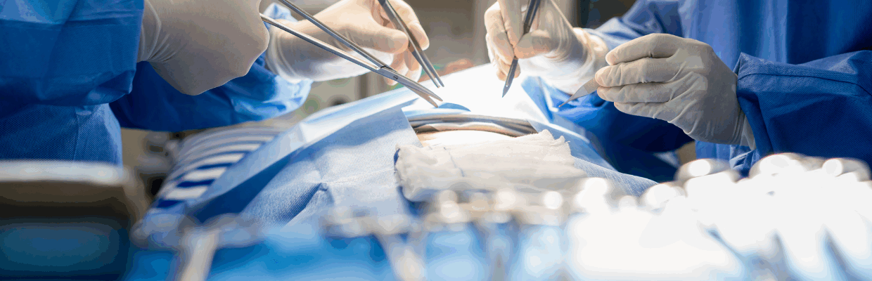 An image of surgeons preparing to begin an operation on a patient