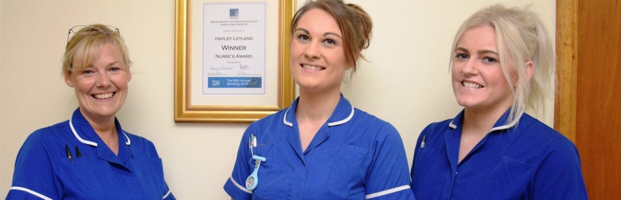 Hayley Leyland, Jess McDonald and Stacey Vass - Nutrition Nurse Specialists at Newcastle’s Freeman Hospital who won 2019's British Society of Gastroenterology Nurses Association (BSGNA) Nurse’s Award